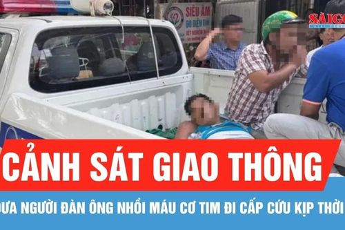 Vĩnh Long: Cảnh sát giao thông đưa người đàn ông nhồi máu cơ tim đi cấp cứu kịp thời