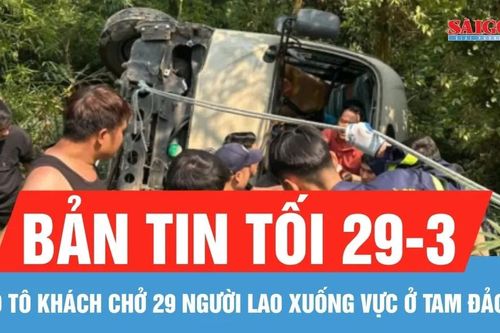 Bản tin tối 29-3: Xe ô tô khách lao xuống vực ở Tam Đảo, ba người bị thương nặng