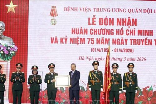 Tổng Bí thư Tô Lâm, Bí thư Quân ủy Trung ương dự Lễ đón nhận Huân chương Hồ Chí Minh và Kỷ niệm 75 năm Ngày truyền thống của Bệnh viện Trung ương Quân đội 108