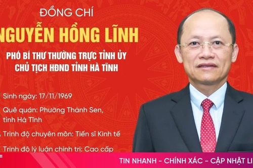 Quá trình công tác của đồng chí Nguyễn Hồng Lĩnh - Chủ tịch HĐND tỉnh Hà Tĩnh