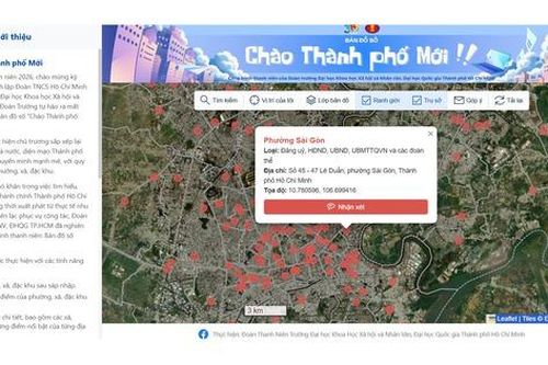 Sinh viên TPHCM làm bản đồ số giúp người dân tra cứu địa danh hành chính sau sáp nhập