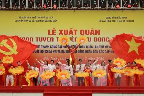 Bắc Ninh: Hơn 1.000 người dự Lễ xuất quân và lưu diễn Liên hoan tuyên truyền lưu động toàn quốc
