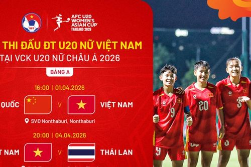 Lịch thi đấu U20 nữ Việt Nam tại VCK U20 nữ châu Á 2026