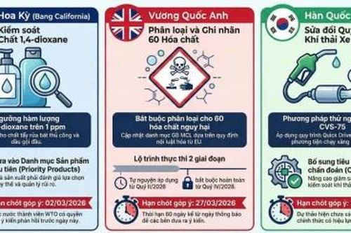 Nhiều quy định mới về giảm phát khí thải, hóa chất tại các nước tiên tiến