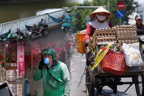 Muôn kiểu tránh nắng nóng của người dân TP.HCM