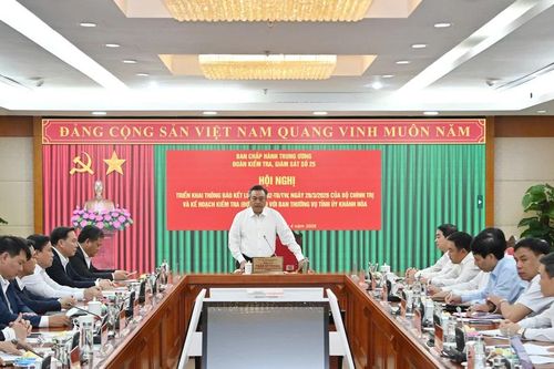 Thông báo kết quả kiểm tra, giám sát với Ban Thường vụ Tỉnh ủy Khánh Hòa
