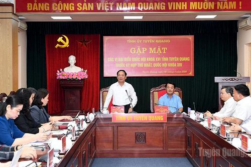 Thường trực Tỉnh ủy gặp mặt đại biểu Quốc hội khóa XVI tỉnh trước Kỳ họp thứ Nhất