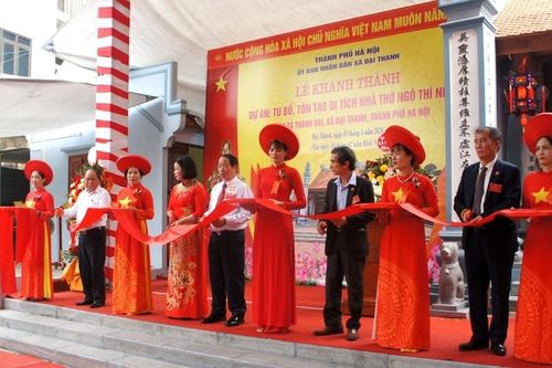 Khánh thành công trình tu bổ, tôn tạo di tích quốc gia nhà thờ Ngô Thì Nhậm