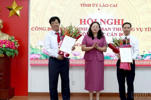 Công bố các quyết định của Ban Thường vụ Tỉnh ủy về công tác cán bộ
