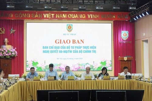 Giao ban Ban Chỉ đạo của Bộ Tư pháp thực hiện Nghị quyết 66 của Bộ Chính trị