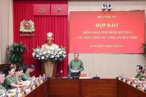 Bộ Công an họp báo thông báo tình hình, kết quả công tác công an Quý I/2026
