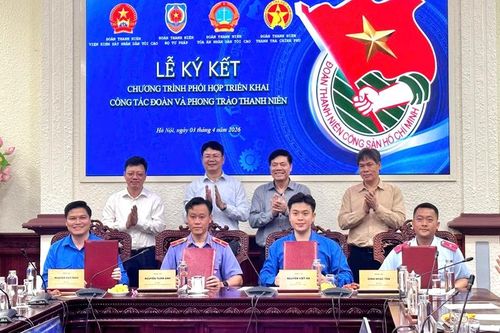 Ký kết công tác phối hợp giữa Đoàn Thanh niên 4 cơ quan Khối Nội chính