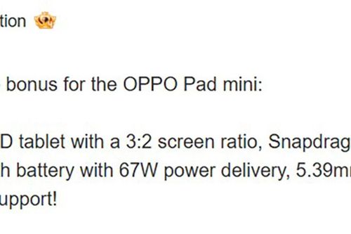 OPPO Pad Mini: Tablet nhỏ gọn dùng chip Snapdragon 8 Gen 5, màn hình 144Hz và pin 8000mAh