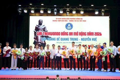 Gần 400 vận động viên tham gia giải Taekwondo Đống Đa mở rộng năm 2026