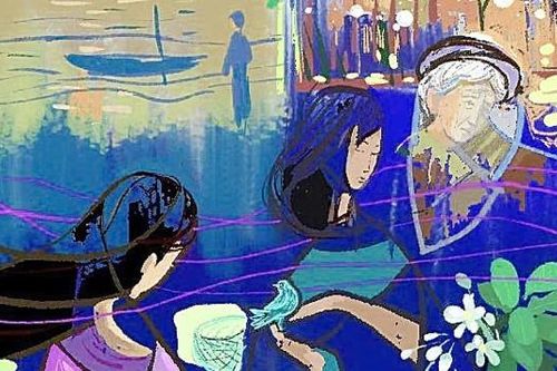 Hoa bưởi trước sân nhà