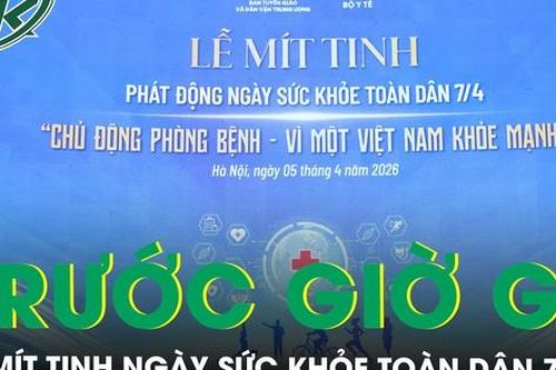 Không khí sôi động trước thời điểm diễn ra Lễ mít tinh Ngày Sức khỏe toàn dân 7/4 tại Hà Nội