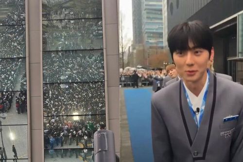 Fan đội mưa mừng Wanna One tái hợp, 'tóm sống' Park Jihoon quên nhịp 'Nayana'