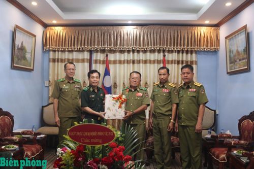 Bộ Tư lệnh Bộ đội Biên phòng chúc Tết Tổng cục An ninh và Tổng cục Cảnh sát Lào nhân dịp Tết cổ truyền Bunpimay