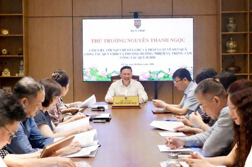 Thứ trưởng Nguyễn Thanh Ngọc làm việc với Tạp chí Dân chủ và Pháp luật về định hướng nhiệm vụ Quý II/2026