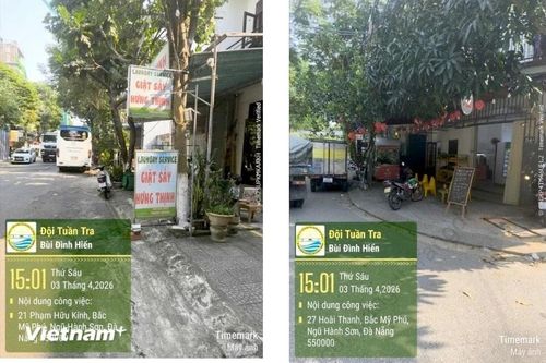 Dọn vỉa hè Đà Nẵng, Sở Xây dựng điểm danh chậu cây, biển hiệu vẫn còn lấn chiếm