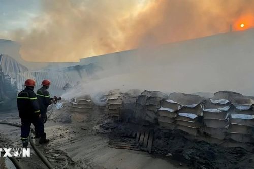 Thành phố Hồ Chí Minh: Cháy nhà xưởng mùn cưa, 3 người bị thương