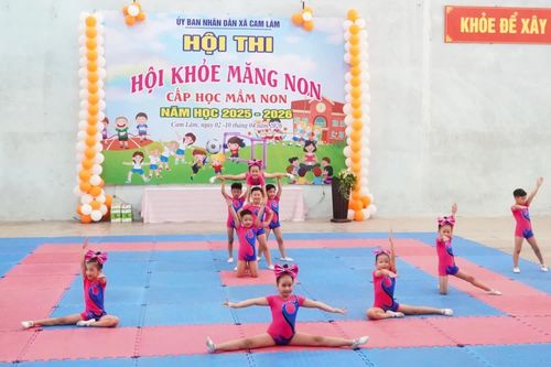 Xã Cam Lâm: 114 trẻ tham gia Hội khỏe măng non cấp học mầm non