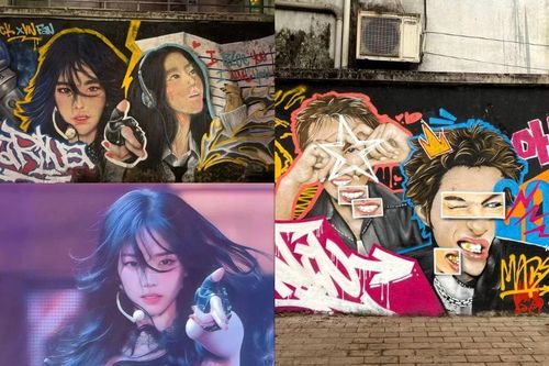 Sau Martin CORTIS đến Karina aespa 'lên tường' góc phố Yên Phụ với graffiti chất