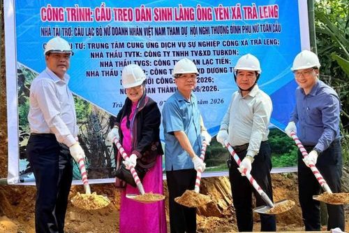 Trà Leng khởi công cầu treo dân sinh tại làng Ông Yên