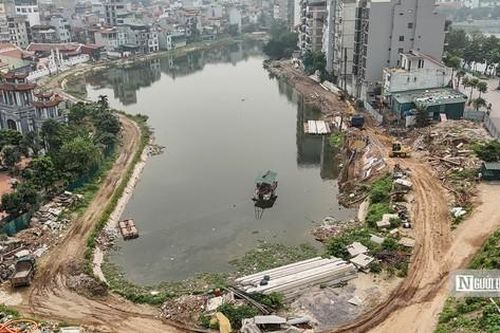 Hà Nội: Ì ạch thi công cải tạo hồ Tứ Liên