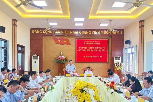 Tổ theo dõi địa bàn số 07 làm việc với Ban Thường vụ Đảng ủy các xã Đạ Tẻh