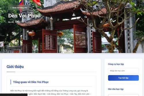 Xây dựng Website bản đồ học tập thông minh tích hợp trí tuệ nhân tạo AI phục vụ dạy học Địa lý địa phương lớp 3 trên địa bàn TP Hà Nội