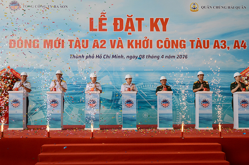 Đặt ky đóng mới và khởi công tàu quân sự cho Quân chủng Hải quân