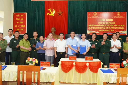 Tăng cường phối hợp giữ vững an ninh biên giới, thúc đẩy phát triển giữa xã Sơn Vĩ (Tuyên Quang) - Cốc Pàng (Cao Bằng)