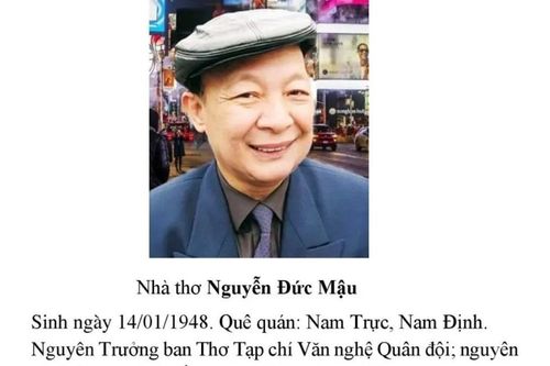 Nhà thơ Nguyễn Đức Mậu, tác giả 'Màu hoa đỏ' qua đời ở tuổi 78