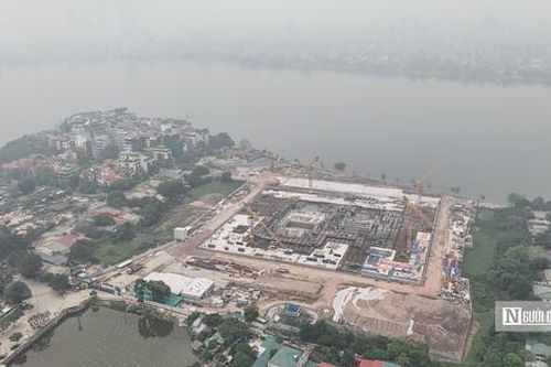 Hà Nội: Toàn cảnh đại công trường xây dựng nhà hát Opera bên cạnh hồ Tây