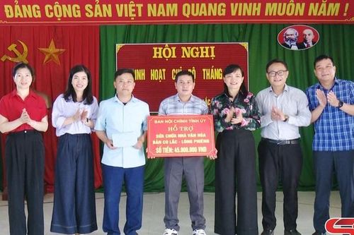 Đồng chí Trưởng ban Nội chính Tỉnh ủy dự sinh hoạt Chi bộ bản Co Lắc, xã Lóng Phiêng
