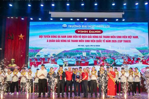 Trường Đại học Thủy lợi vinh danh 'nhà vô địch tuyệt đối' của bóng đá sinh viên Việt Nam 2026