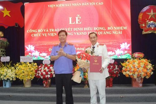 Ông Nguyễn Cao Cường giữ chức Viện trưởng Viện kiểm sát nhân dân tỉnh Quảng Ngãi