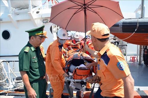 Hỗ trợ y tế, đưa vào bờ cấp cứu thủy thủ tàu nước ngoài đang hành trình trên biển