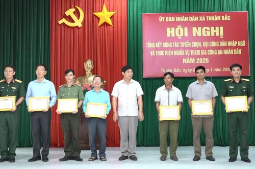 Xã Thuận Bắc tổng kết công tác tuyển chọn, gọi công dân nhập ngũ năm 2026
