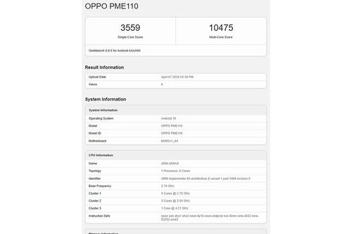 Hiệu năng OPPO Find X9s Pro lộ diện qua Geekbench: Sức mạnh từ chip Dimensity 9500