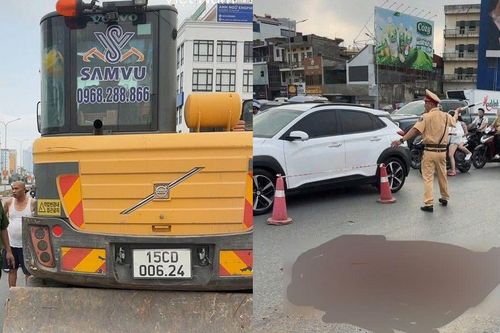 Va chạm với xe máy xúc thi công dự án ở Hải Phòng, một phụ nữ tử vong