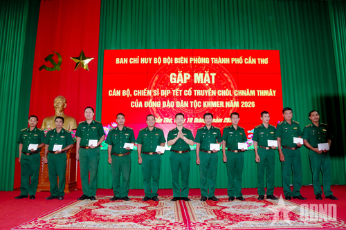 Bộ đội Biên phòng TP Cần Thơ gặp mặt cán bộ, chiến sĩ nhân dịp Tết cổ truyền Chol Chnam Thmay
