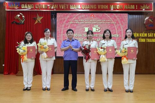VKSND tỉnh Thanh Hóa: Công bố và trao Quyết định bổ nhiệm chức danh Kiểm sát viên sơ cấp