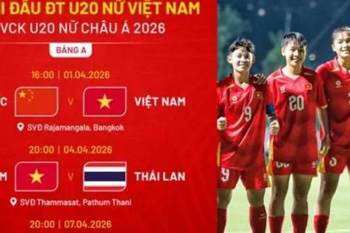 Lịch thi đấu bóng đá nữ U20 châu Á, lịch ĐT nữ U20 Việt Nam mới nhất