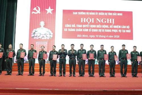 Bắc Ninh: Công bố quyết định điều động, bổ nhiệm cán bộ và thăng quân hàm sĩ quan dự bị