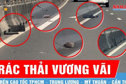 Nhiều loại rác thải trên cao tốc TPHCM - Trung Lương - Mỹ Thuận - Cần Thơ