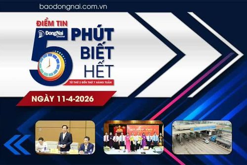 Điểm tin '5 phút biết hết' sáng 11-4: Ủy ban Pháp luật và Tư pháp của Quốc hội nhất trí cao trình Ủy ban Thường vụ Quốc hội về thành lập thành phố Đồng Nai