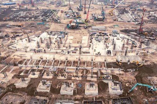 Cận cảnh đại công trường sân vận động Trống Đồng, quy mô 135.000 chỗ ngồi