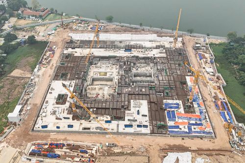 Cận cảnh nhà hát Opera Hà Nội dần lộ diện ở bán đảo Quảng An